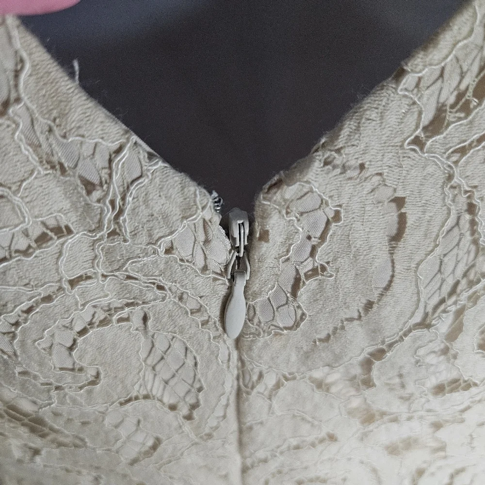 0001 J. Crew  Natalia Lace Dress A9022 Cream Bridal Wedding Formal Office Size 2 - Picture 7 of 15